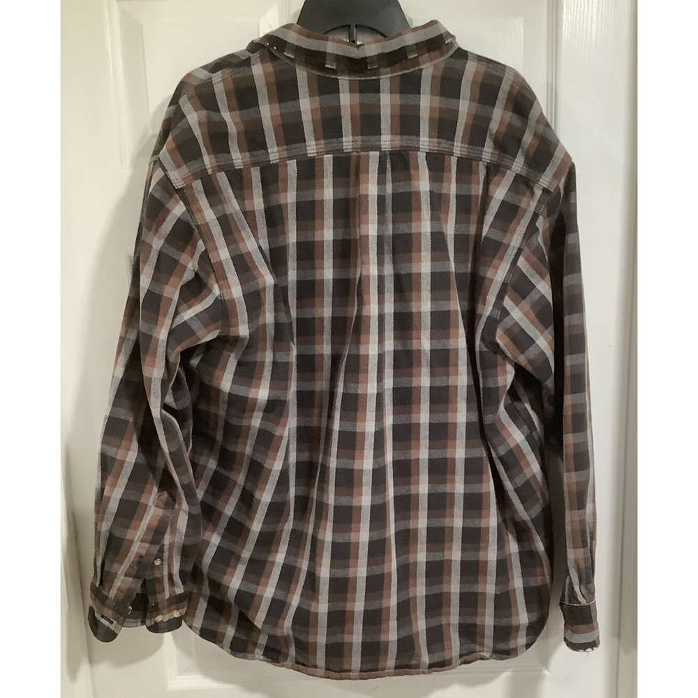 Vintage Carhartt Rugged Wear  Button Up Cotton Shirt Size XL Two Pocket Thick - Picture 4 of 5